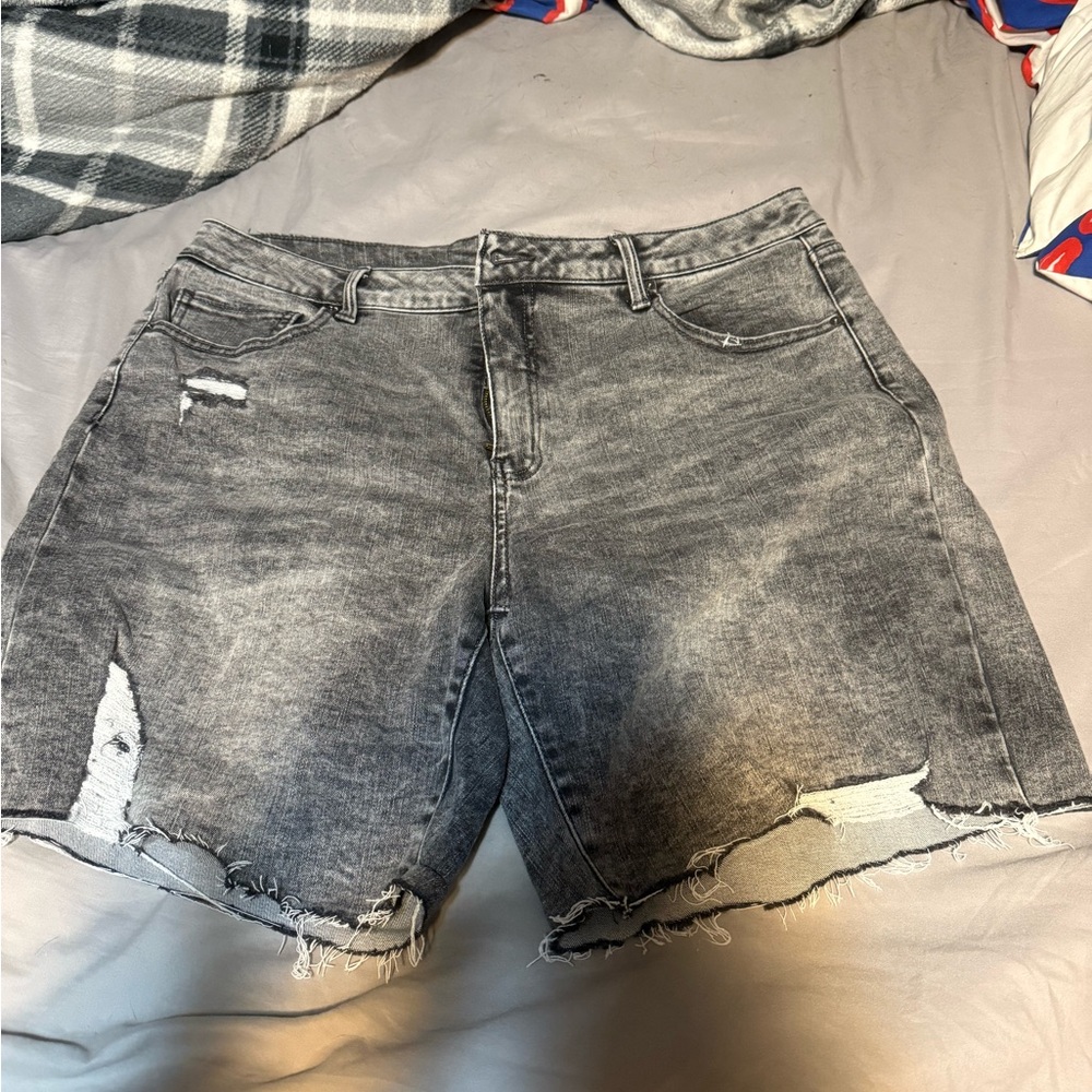Time and Tru Charcoal Denim Shorts